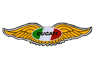 Ducati Motorcycle 11 inch gold wing patch